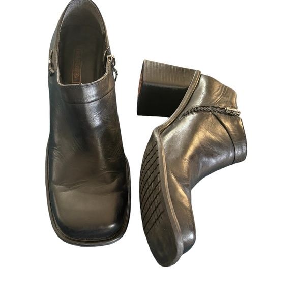 Harley~Davidson Square Toe Bootie Sz 9 Side Zip Leather Black Block 3” Heel - Picture 9 of 9